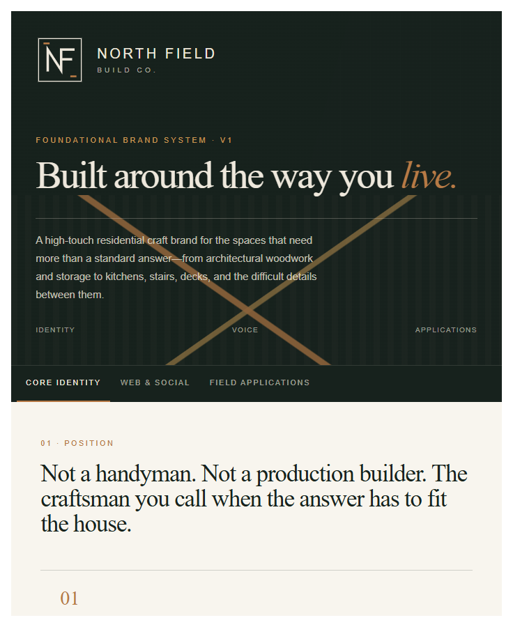 North Field Build Co. foundational brand system